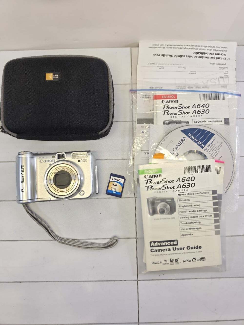 Canon PowerShot A630 8.0MP Digital Camera Silver Flip Screen w/1gb SD Card